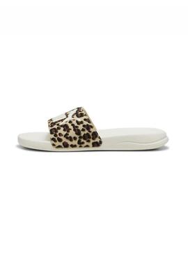 Chancla Mujer Puma Popcat Blanca print