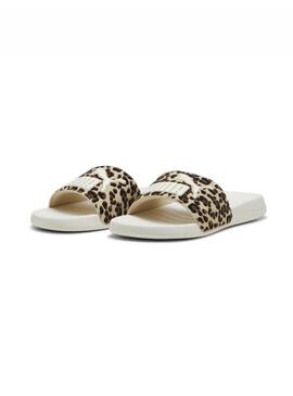 Chancla Mujer Puma Popcat Blanca print