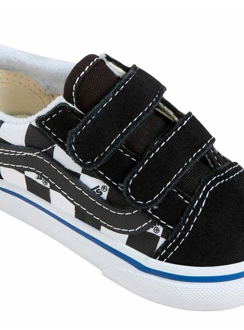Zapatilla Baby Vans V Logo Check Negro