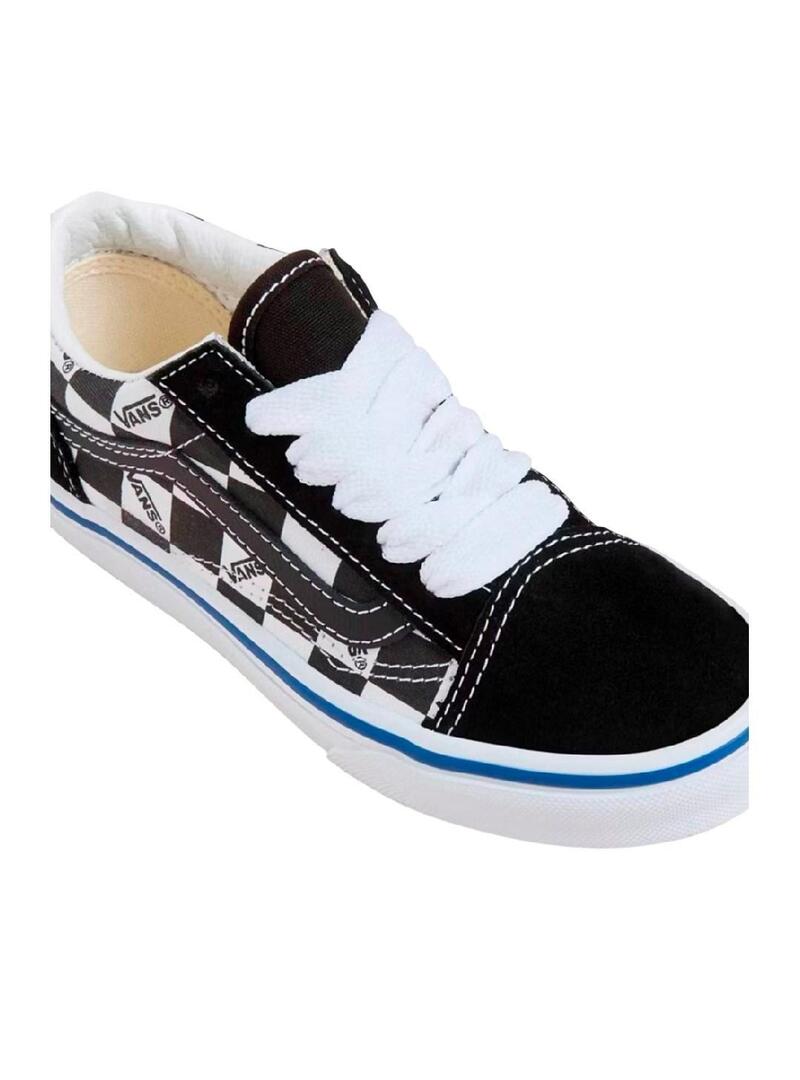 Zapatilla Niño Vans Old Skool Logo Check Negro