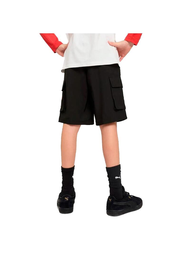 Pantalón corto Junior Puma Cargo Chino Negro