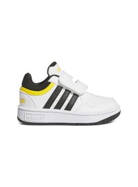 Zapatilla Niño/a adidas Hoop Blanca Negra Amarilla