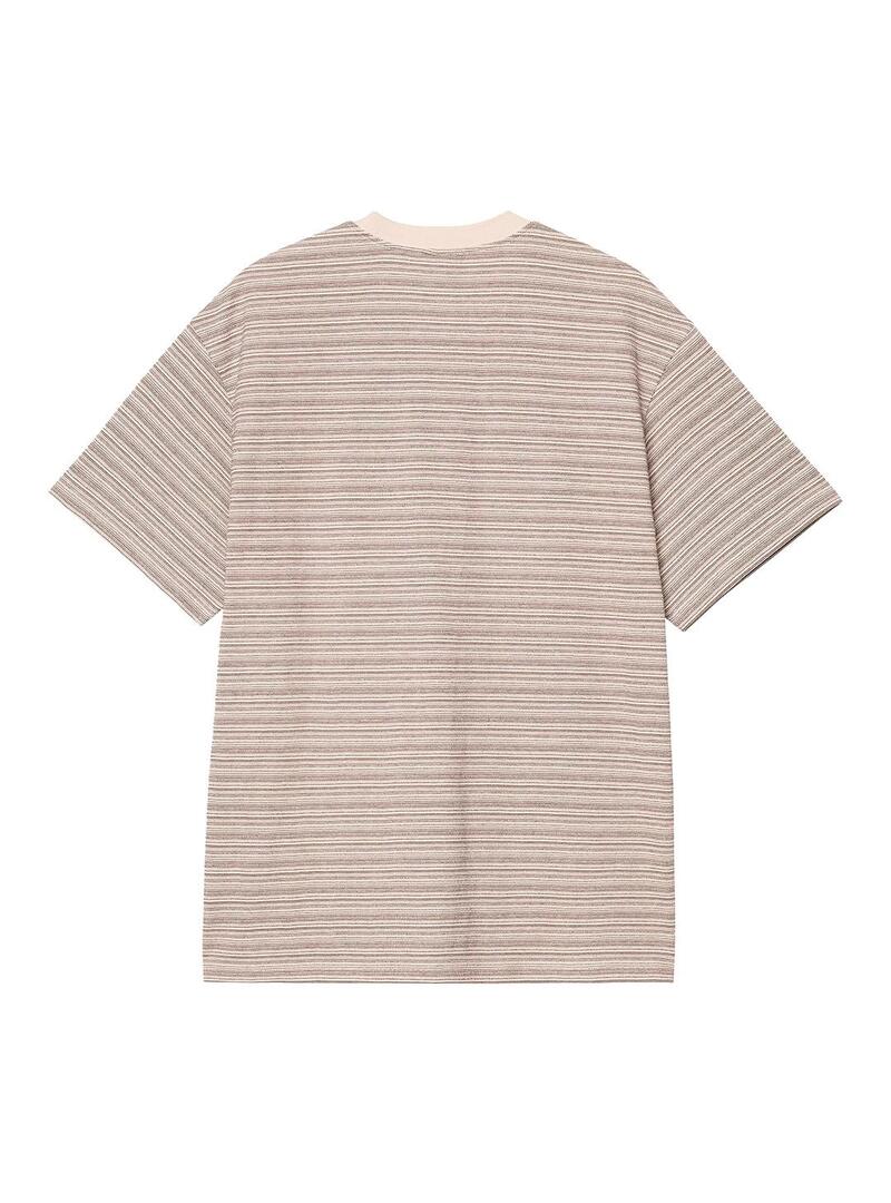 Camiseta Hombre Carhartt WIP Gellar Rayas Marron