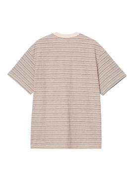 Camiseta Hombre Carhartt WIP Gellar Rayas Marron