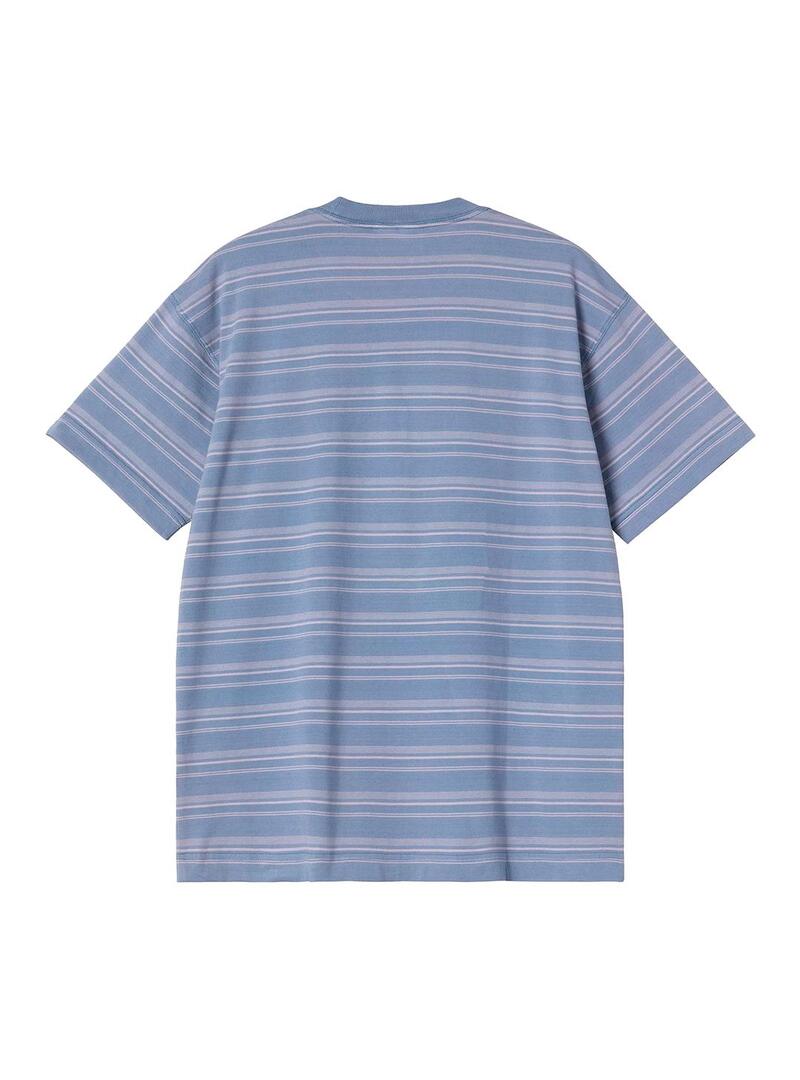Camiseta Hombre Carhartt WIP Brodine Azul Rayas