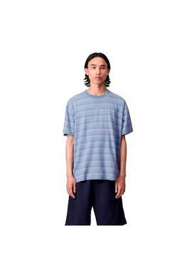 Camiseta Hombre Carhartt WIP Brodine Azul Rayas