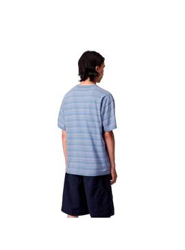 Camiseta Hombre Carhartt WIP Brodine Azul Rayas