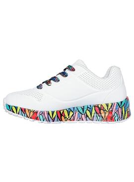 Zapatilla Niña Skechers Uno Blanco Colorines