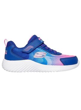 Zapatilla Niña Skechers Bounder Azul Rosa