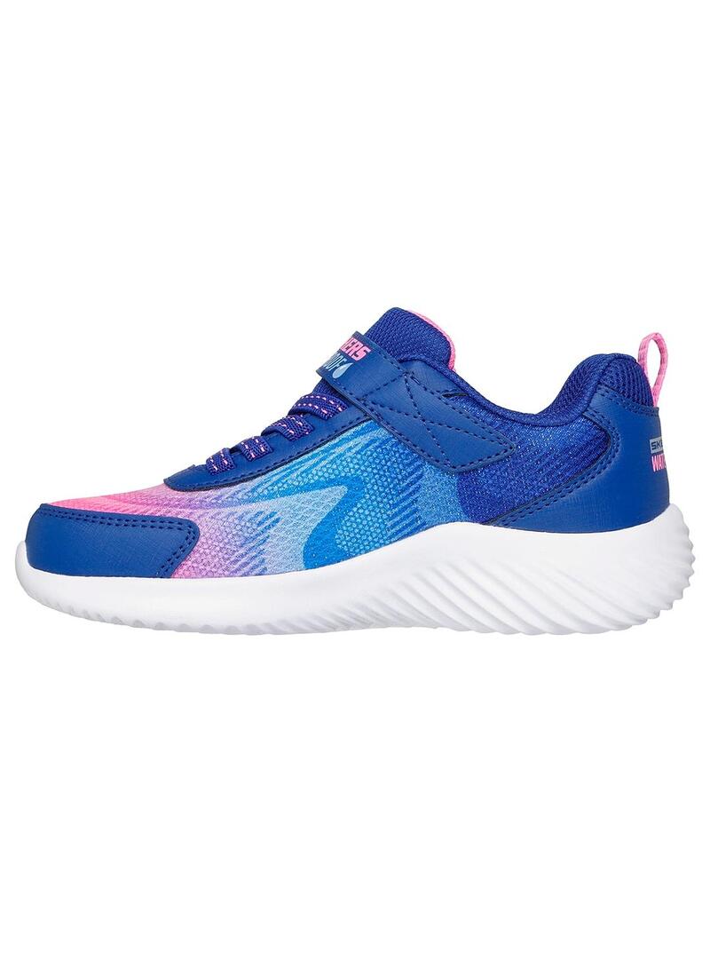 Zapatilla Niña Skechers Bounder Azul Rosa