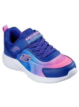 Zapatilla Niña Skechers Bounder Azul Rosa