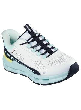 Zapatilla Junior Skechers Glide-Step Blanco
