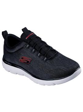 Zapatilla Hombre Skechers Summits Gris Oscuro/Rojo