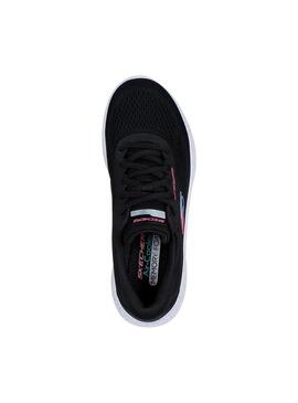 Zapatilla Mujer Skechers Lite Waterproof Negro/Ros