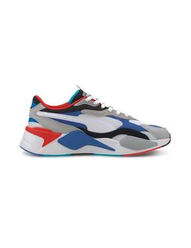 Zapatilla Hombre Puma RS-X3 Puzzle Blanca-Azul-Roj