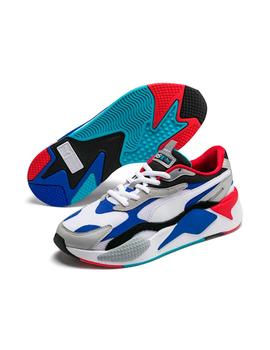 Zapatilla Hombre Puma RS-X3 Puzzle Blanca-Azul-Roj