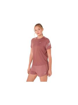Camiseta Mujer Asics Icon SS Top Granate