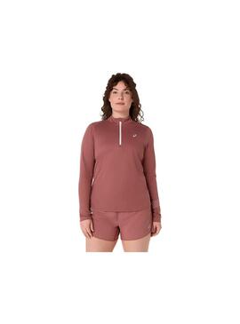 Sudadera Mujer Asics Icon 1/2 Zip Granate