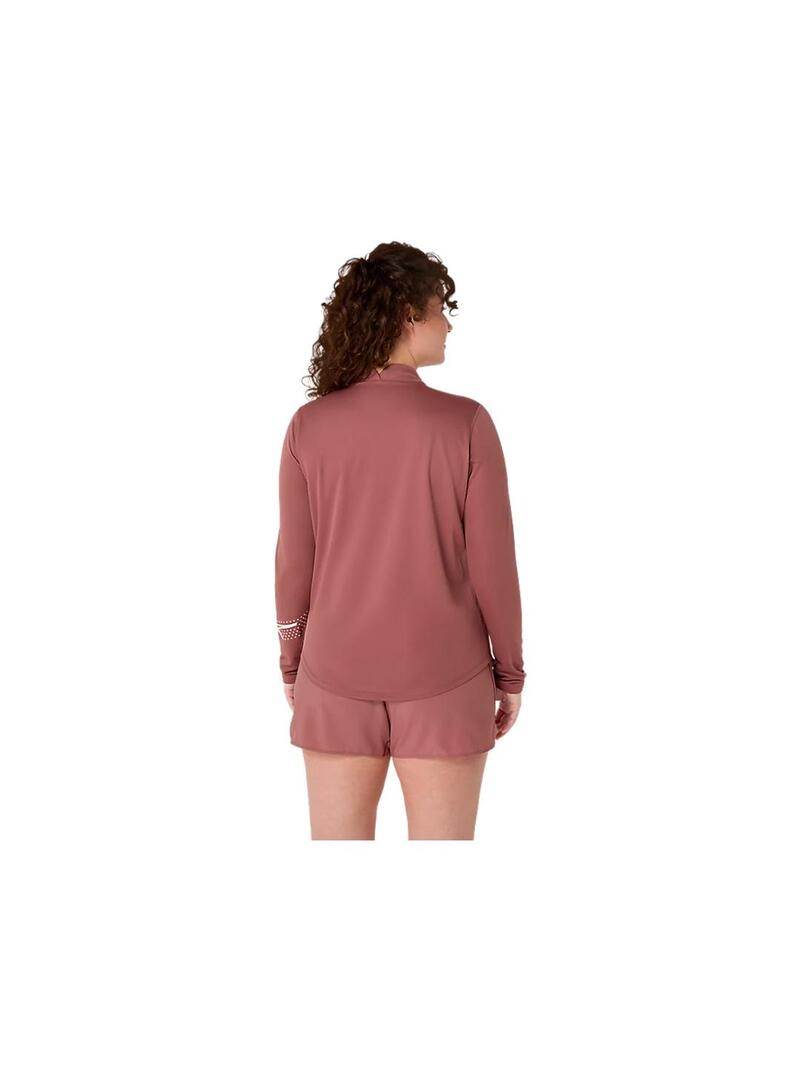 Sudadera Mujer Asics Icon 1/2 Zip Granate