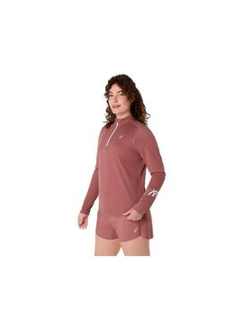 Sudadera Mujer Asics Icon 1/2 Zip Granate