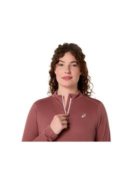 Sudadera Mujer Asics Icon 1/2 Zip Granate