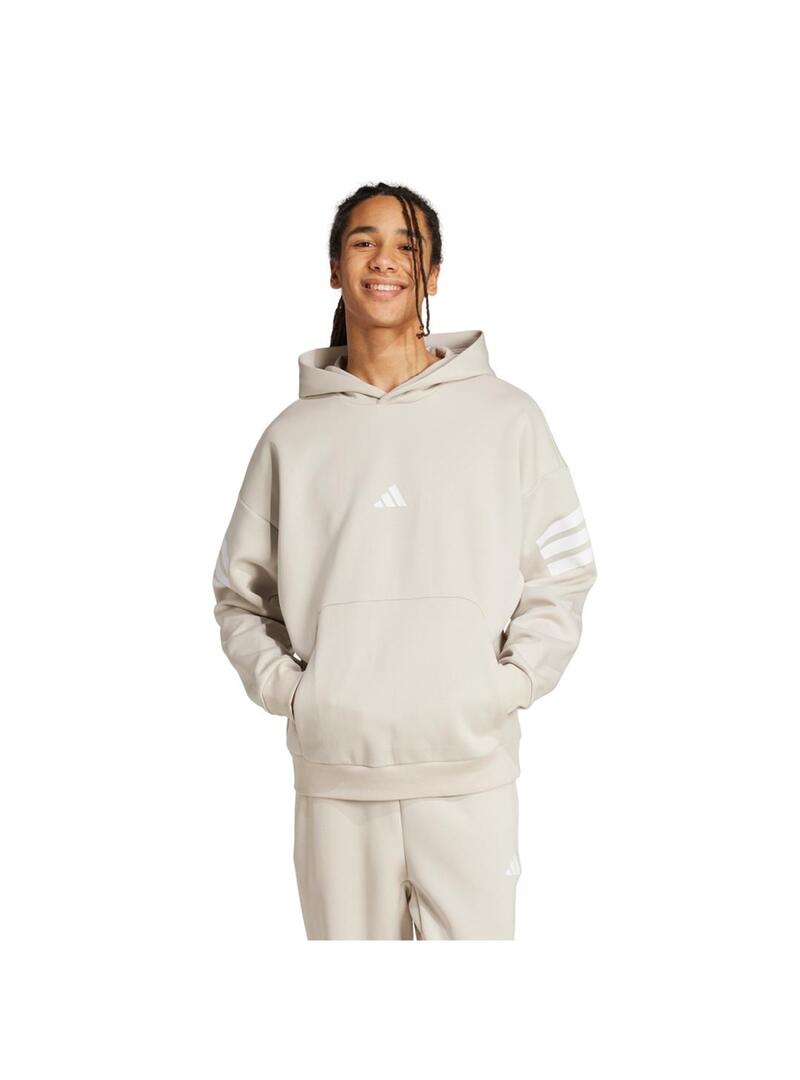 Sudadera Hombre adidas Flecee 3 Stripes Beige