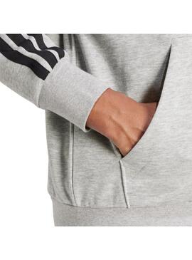 Sudadera Hombre adidas 3 Stripes Gris/Negro