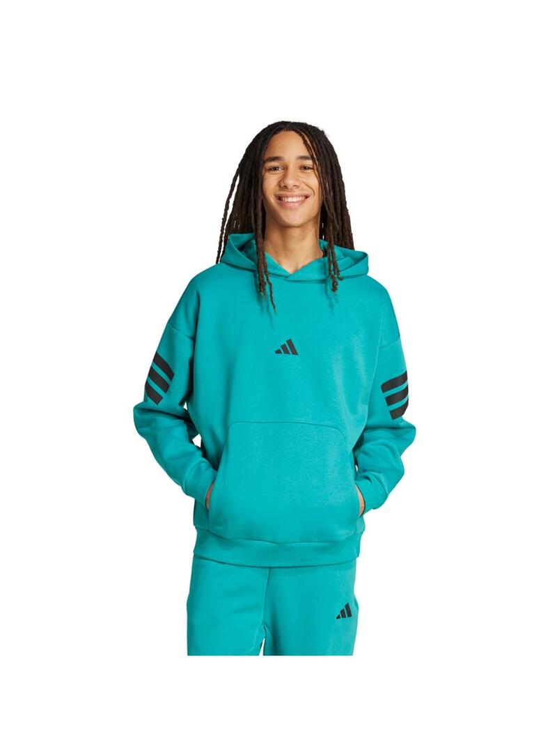 Sudadera Hombre adidas 3Stripes Turquesa