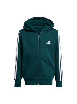 Sudadera Junior adidas 3 Stripes Verde.