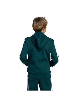 Sudadera Junior adidas 3 Stripes Verde.
