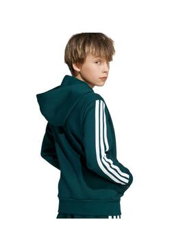 Sudadera Junior adidas 3 Stripes Verde.