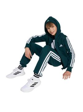 Sudadera Junior adidas 3 Stripes Verde.