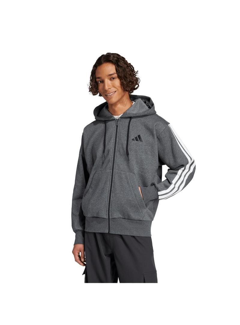 Sudadera Hombre adidas 3S Gris Oscuro