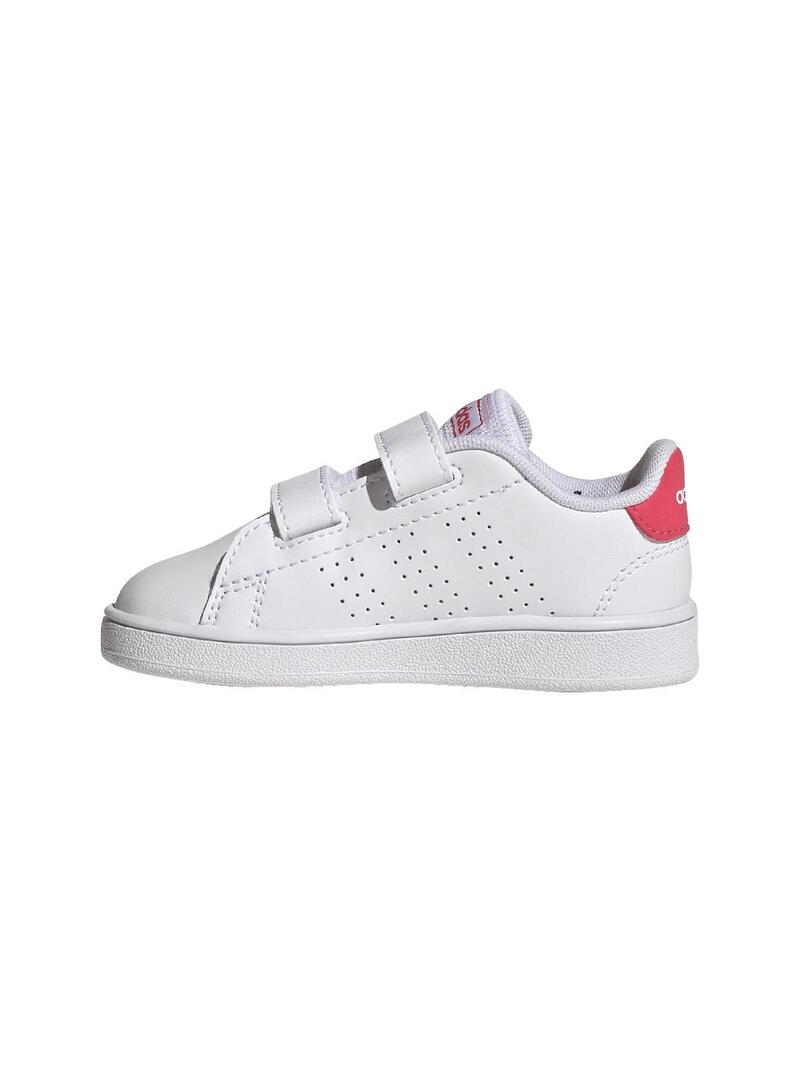 Zapatilla Niña/o adidas Advantage Blanca Rosa
