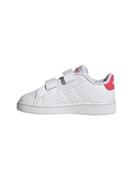 Zapatilla Niña/o adidas Advantage Blanca Rosa