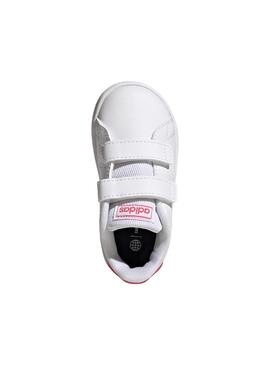 Zapatilla Niña/o adidas Advantage Blanca Rosa