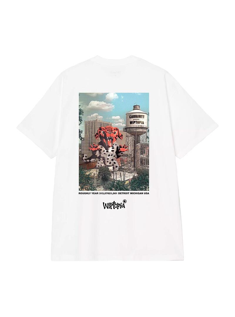 Camiseta Hombre Carhartt WIP Wiptopia Blanca Negra