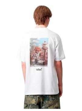 Camiseta Hombre Carhartt WIP Wiptopia Blanca Negra
