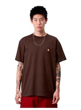 Camiseta Hombre Carhartt WIP Chase Marron