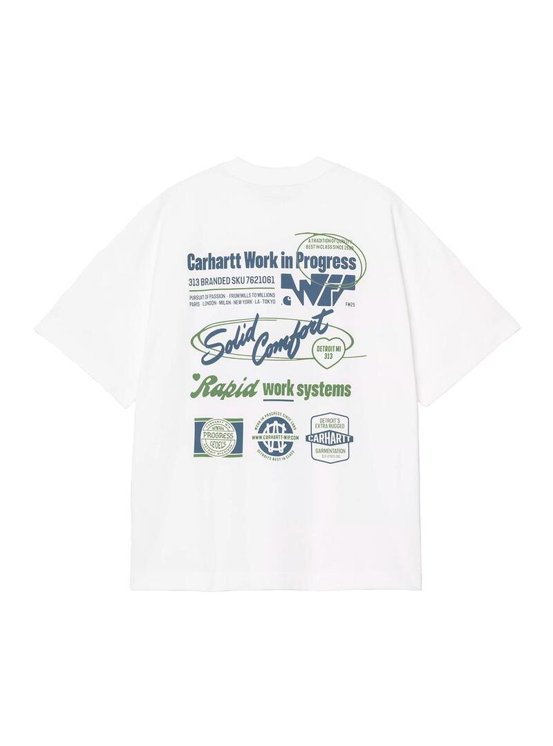 Camiseta Hombre Carhartt WIP Networks Blanca Azul
