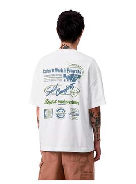 Camiseta Hombre Carhartt WIP Networks Blanca Azul