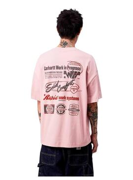 Camiseta Hombre Carhartt WIP Networks Rosa