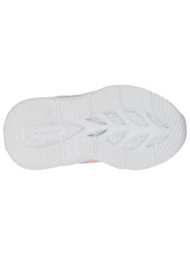 Zapatilla Niño Skechers Me Plata Naranja Marino