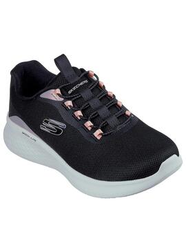 Zapatilla Mujer Skechers Skech-Lite Negro Rosa