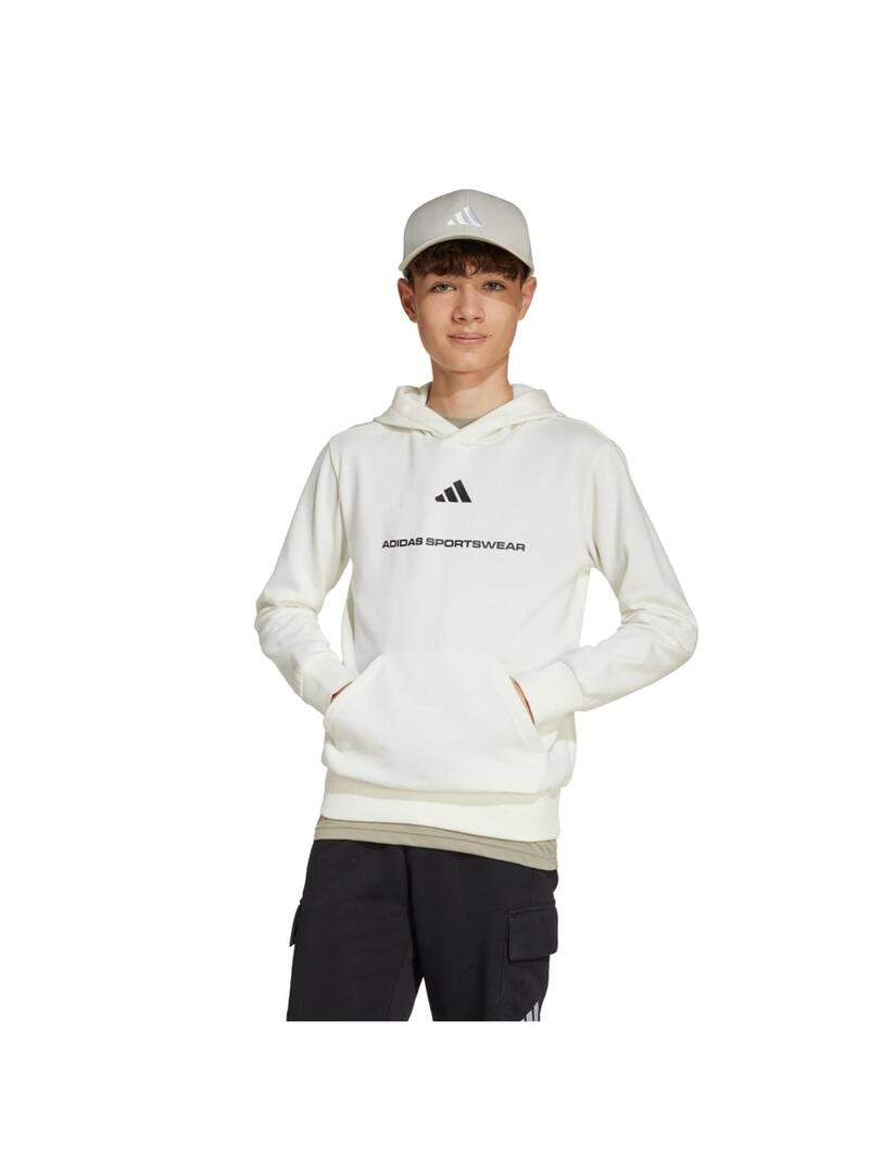 Sudadera Niño adidas B Fl Hd Blanca