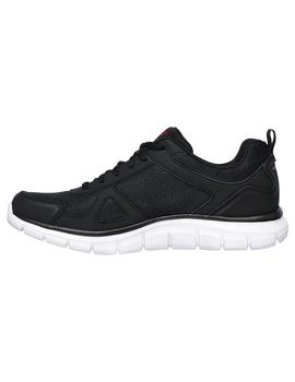 Zapatilla Hombre Skechers Track-SCLO Negro/Rojo