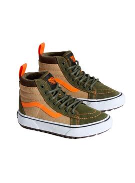 Zapatilla Niño Vans Sk8-Hi MTE Verde Naranja