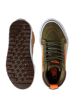 Zapatilla Niño Vans Sk8-Hi MTE Verde Naranja