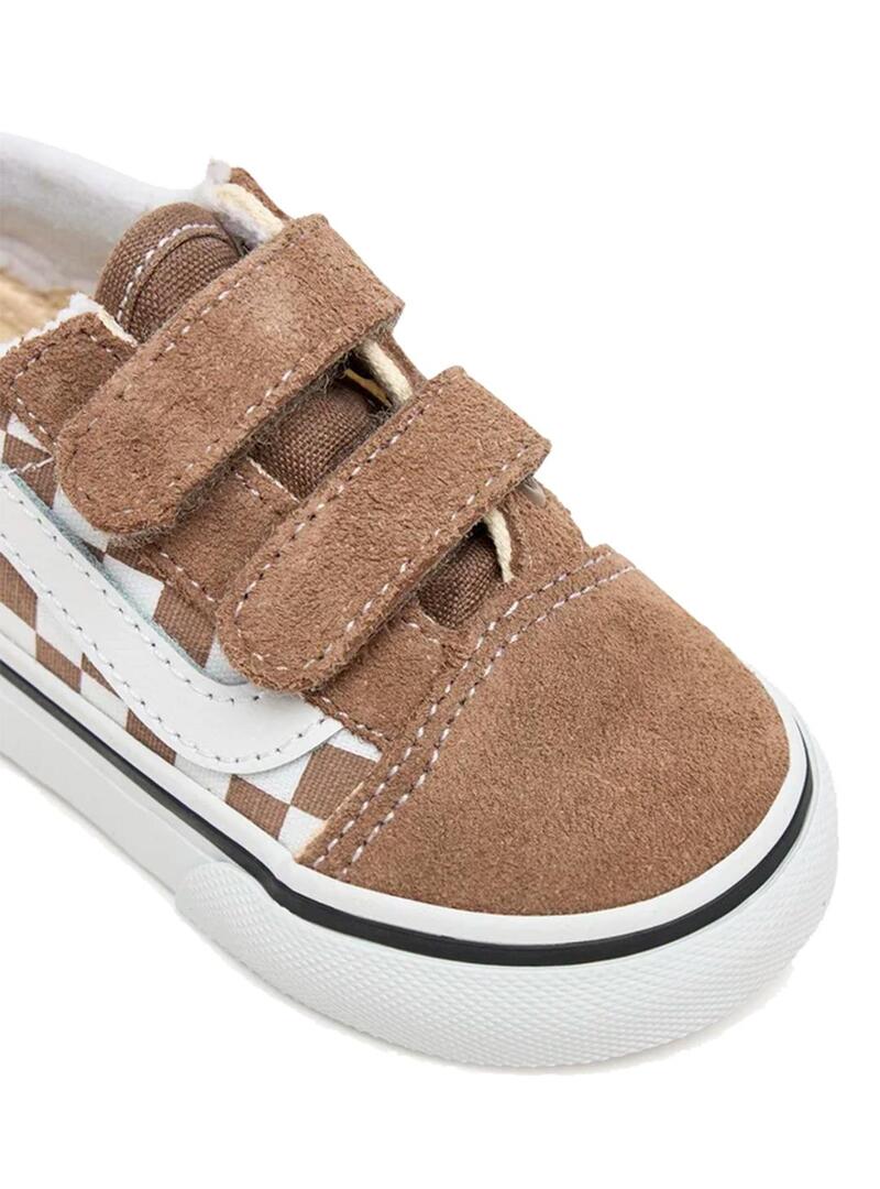 Zapatilla Niño/a Vans Old Skool V Cuadros Marrón