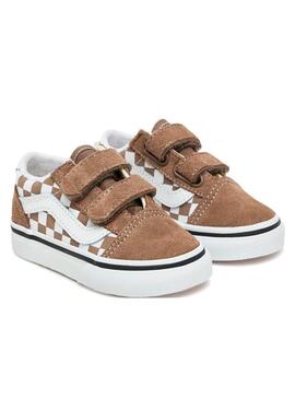 Zapatilla Niño/a Vans Old Skool V Cuadros Marrón